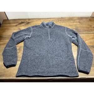 Kuhl Thor Sweater Mens Large Grey ThermoKore Wool Fleece 1/4 Zip Pullover Jacket